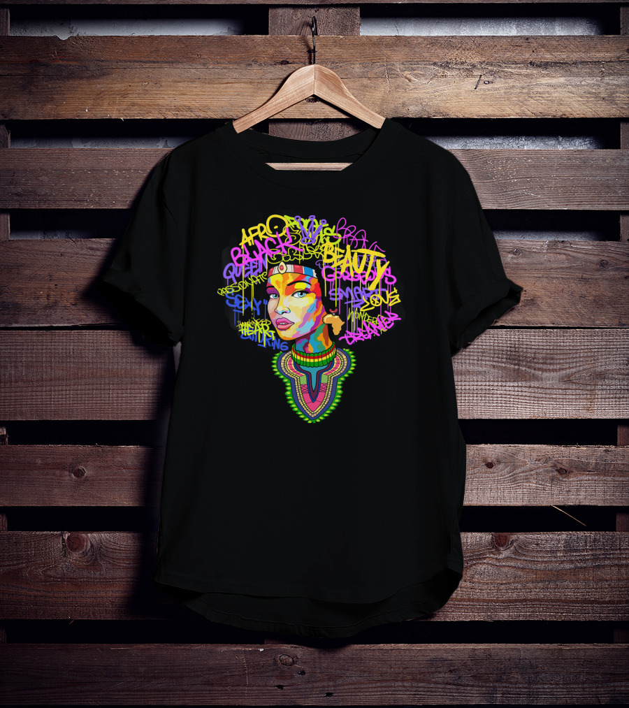 Afro Dashiki Queen Black Beauty Pride Culture Respect Goddess Melanin Love Power T-Shirt
