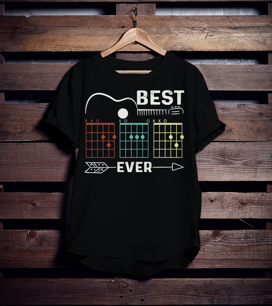 Best Dad Ever Guitar Chords Rock Music Player T-Shirt