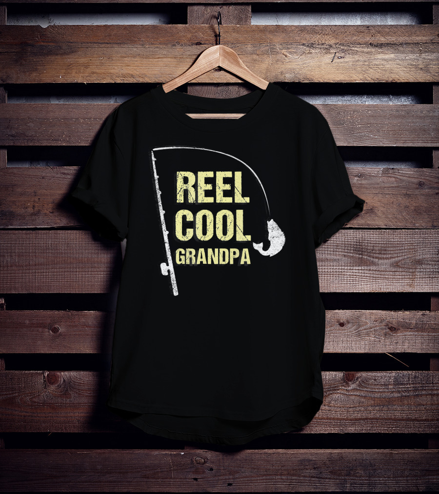 Reel Cool Grandpa Fishing Grandpa Funny Dad Fisherman T-Shirt