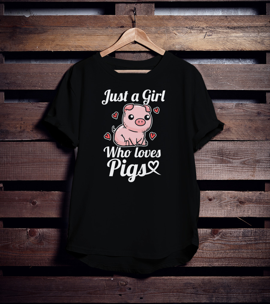 Just A Girl Who Loves Pigs Cute Pig Hearts T-Shirt