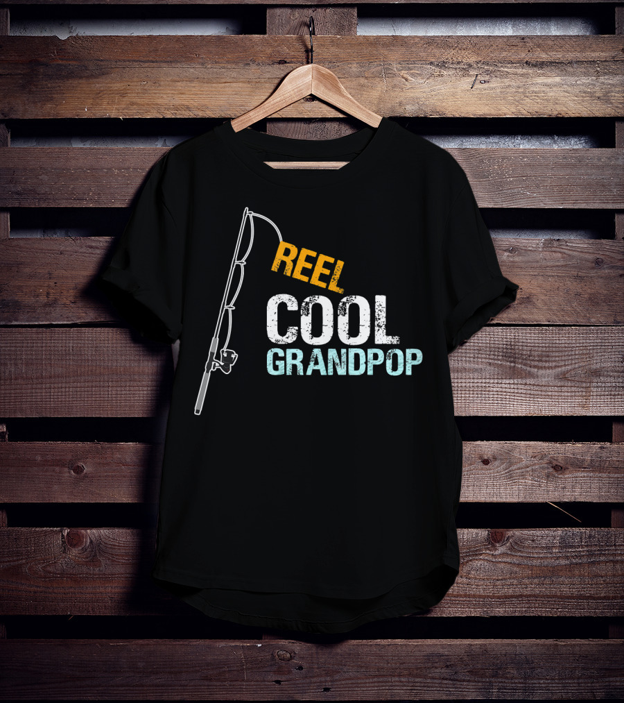 Mens Reel Cool Grandpop From Granddaughter Grandson Fishing Rod T-Shirt