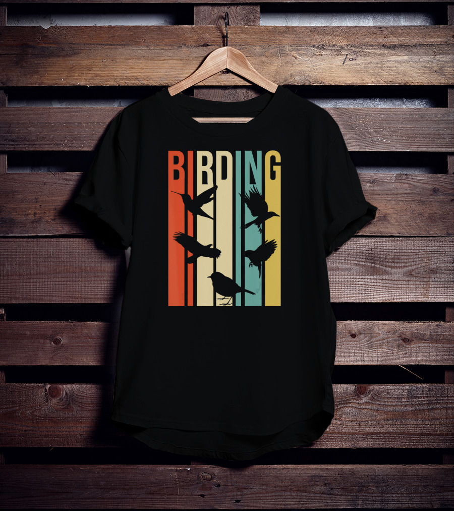 Vintage Style Birding With Birds Retro T-Shirt