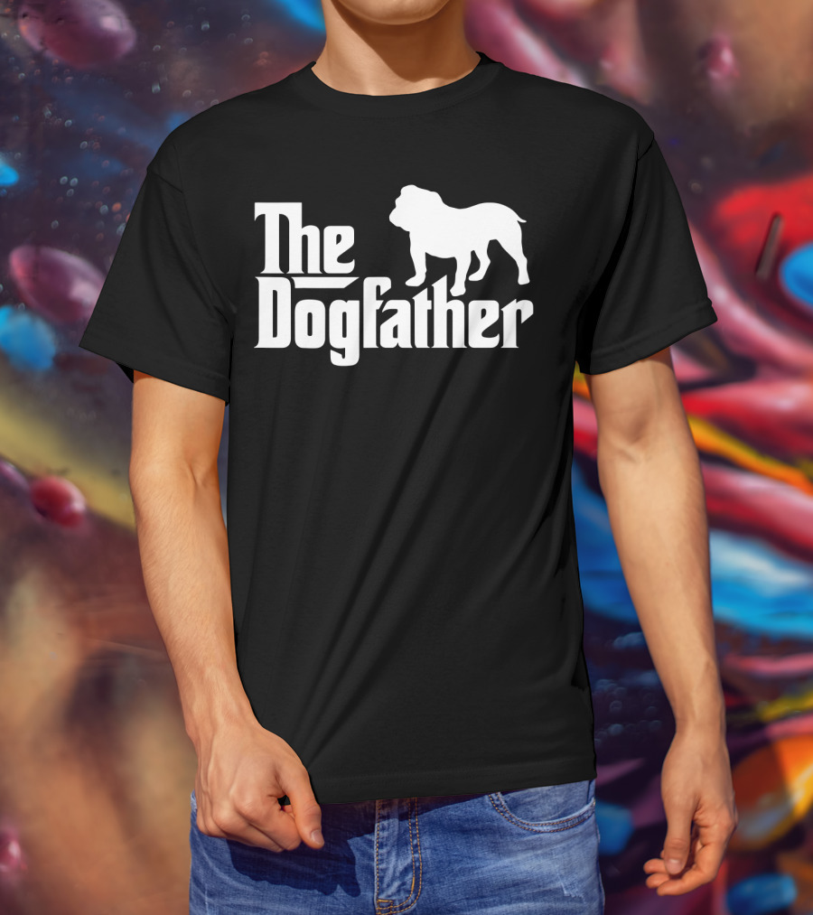 The Dogfather English Bulldog Dad Mens T-Shirt