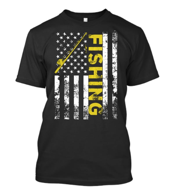 American Flag Fishing USA Patriotic T-Shirt