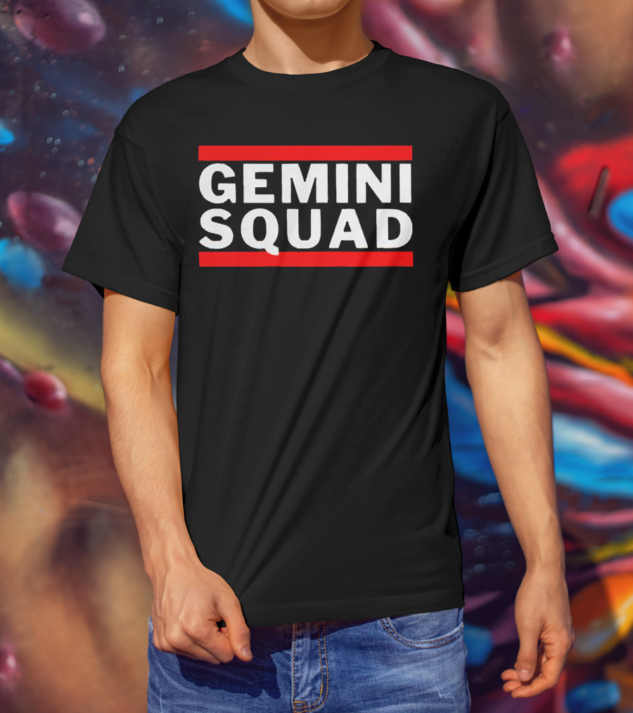 GEMINI SQUAD Bold Red Accent T-Shirt