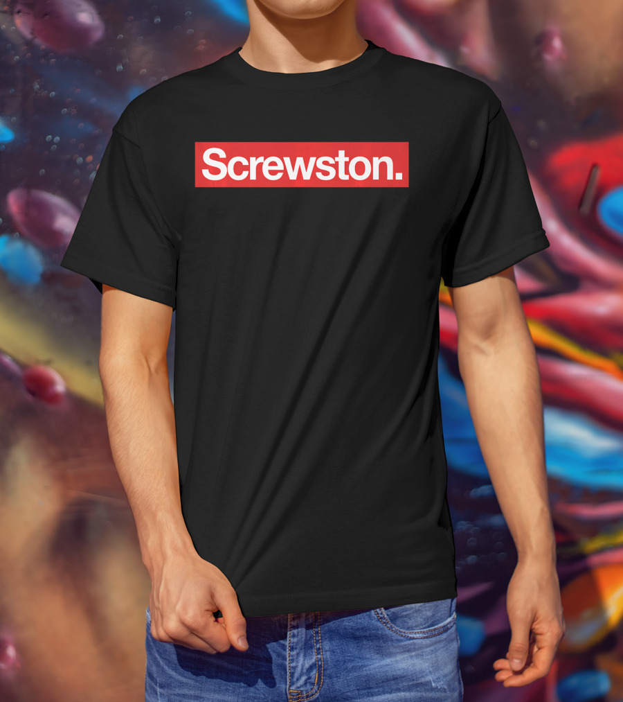 Screwston Houston Box Logo Premium Fitted T-Shirt