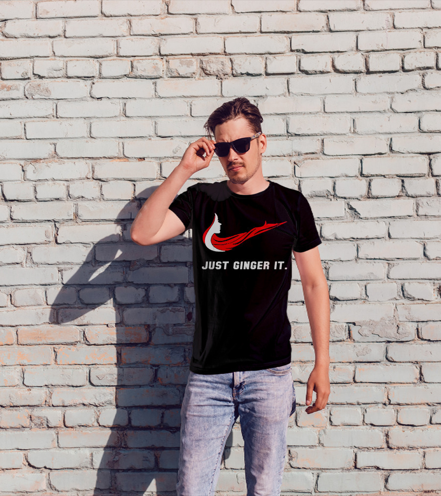 Just Ginger It Parody Swoosh Red Hair T-Shirt