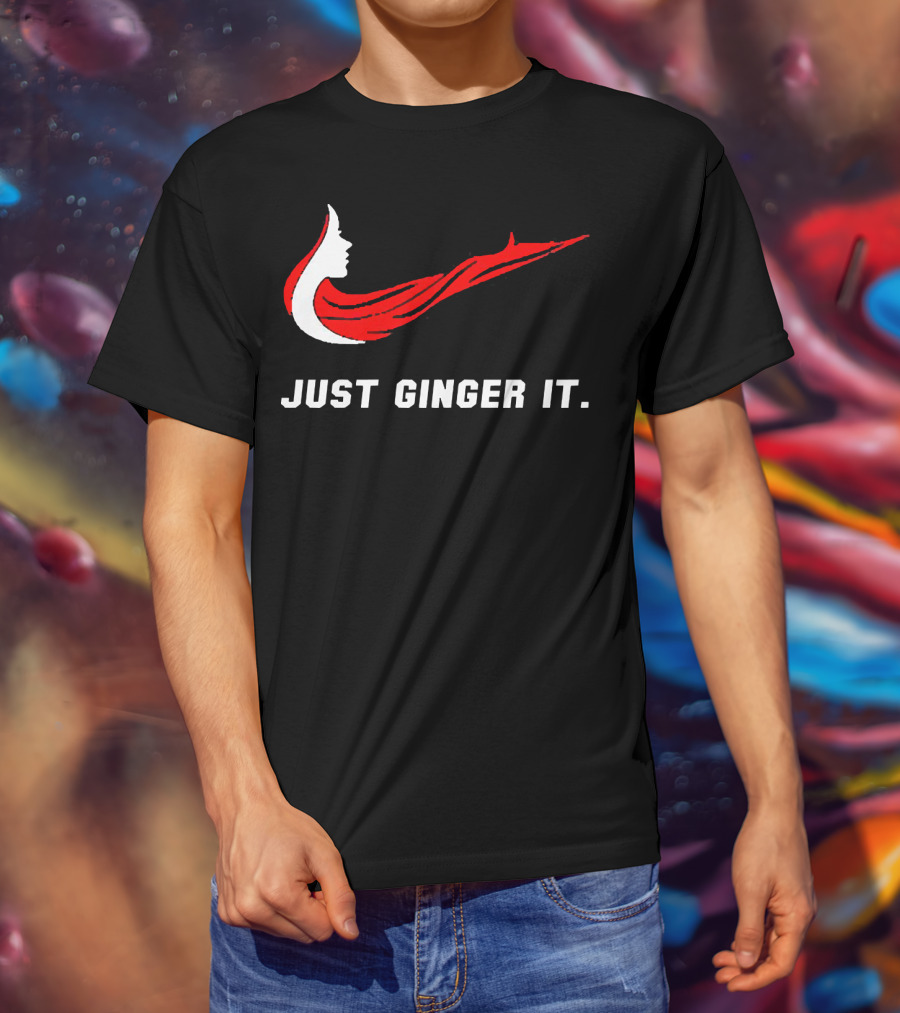 Just Ginger It Parody Swoosh Red Hair T-Shirt