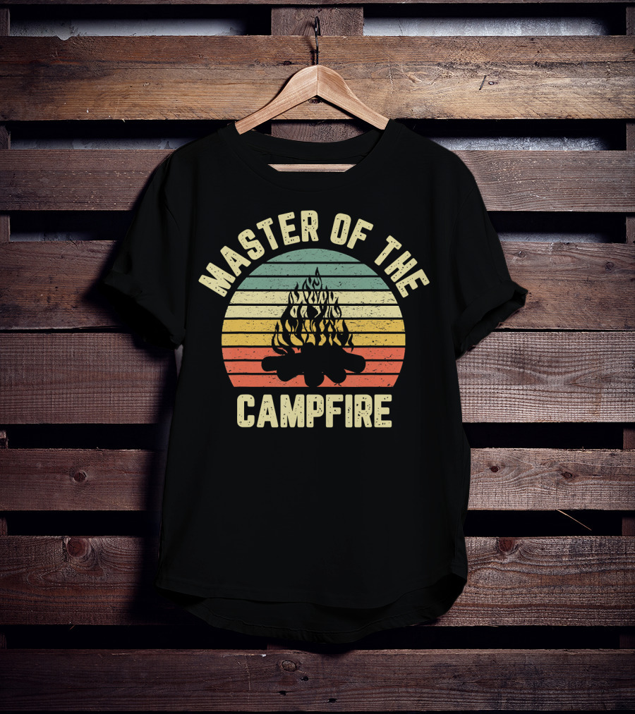 Master Of The Campfire Vintage Camper Retro Camping Fireside Expert T-Shirt