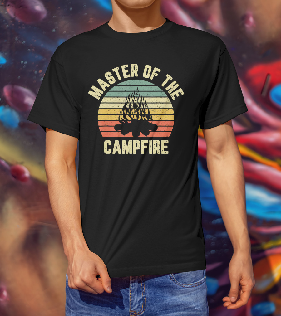 Master Of The Campfire Vintage Camper Retro Camping Fireside Expert T-Shirt