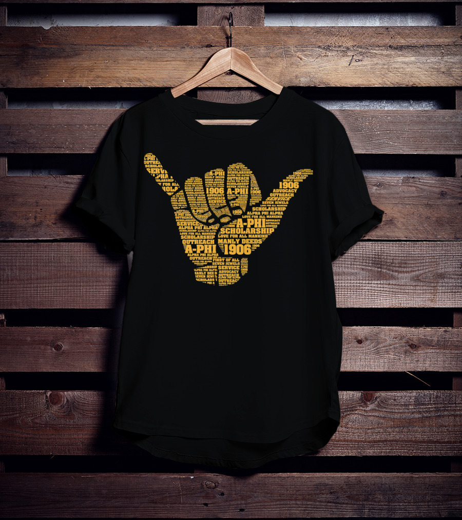 A-Phi 1906 Alpha Phi Hand Sign Scholarship Service Advocacy Outreach T-Shirt