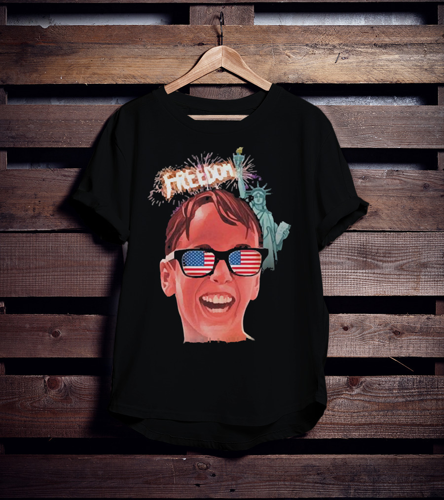 Michael Squints Palledorous Freedom USA Flag Statue Of Liberty T-Shirt