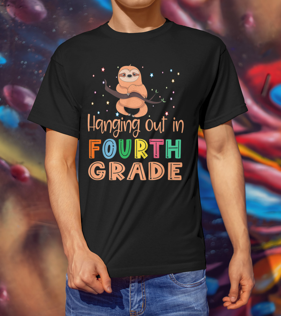 Hanging Out In Fourth Grade Back To School Sloth T-Shirt