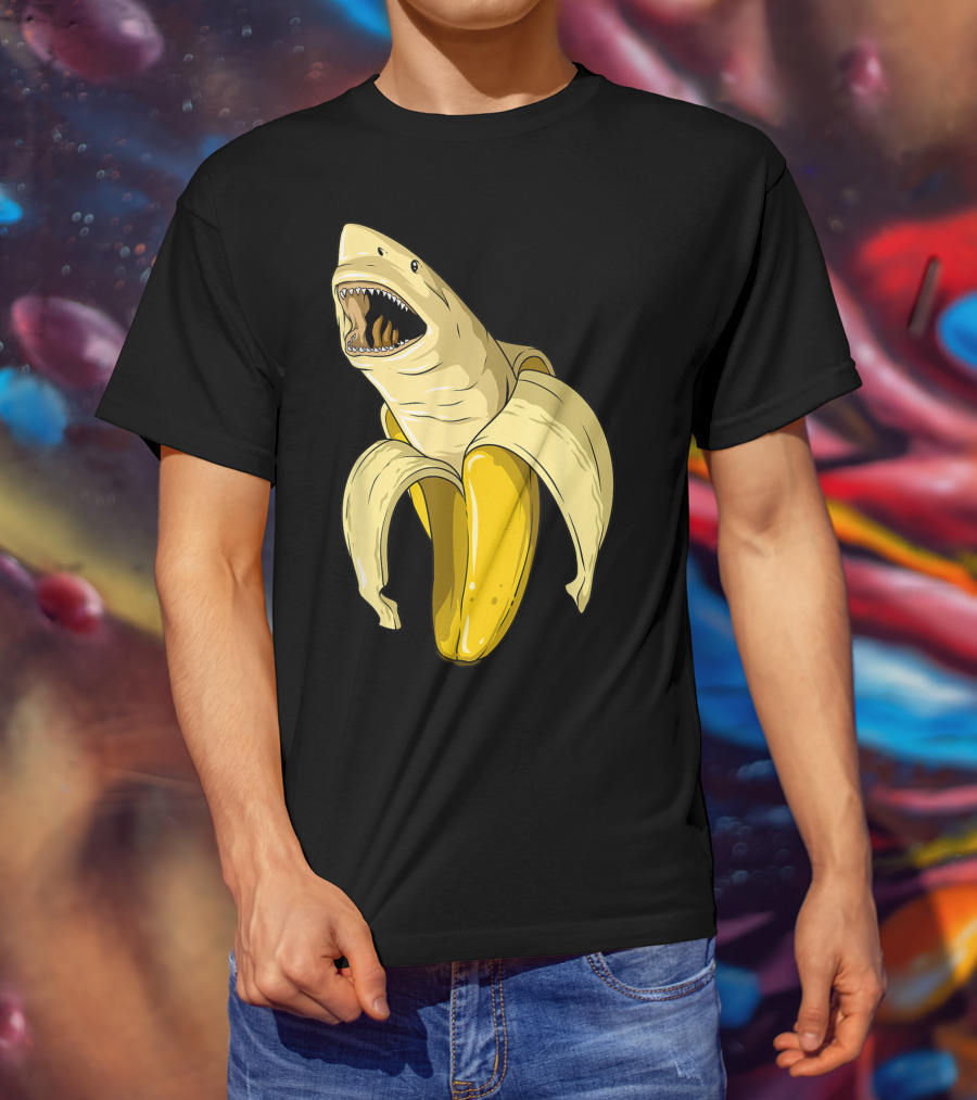 Banana Shark Banana Themed Shark Themed Party Banana Shark T-Shirt