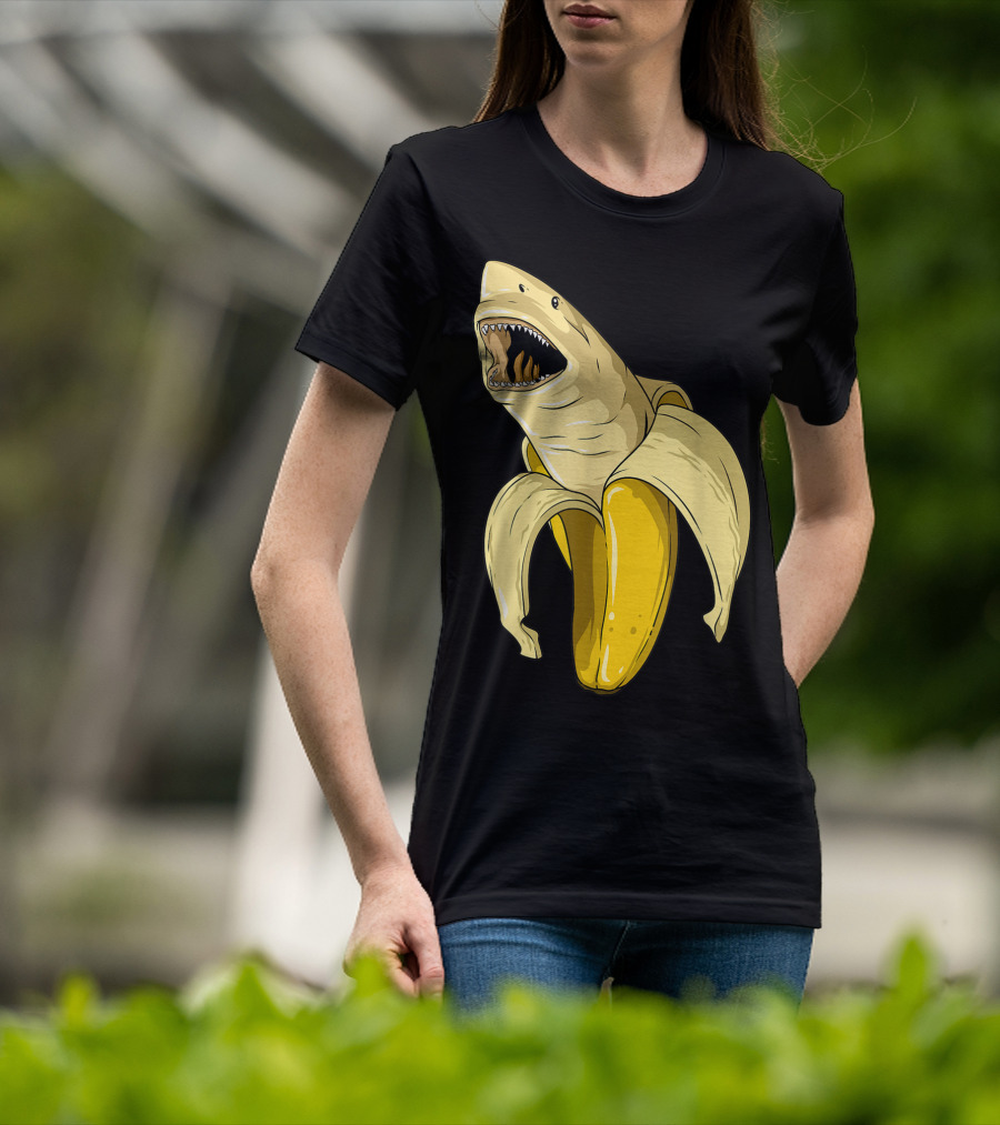 Banana Shark Banana Themed Shark Themed Party Banana Shark T-Shirt