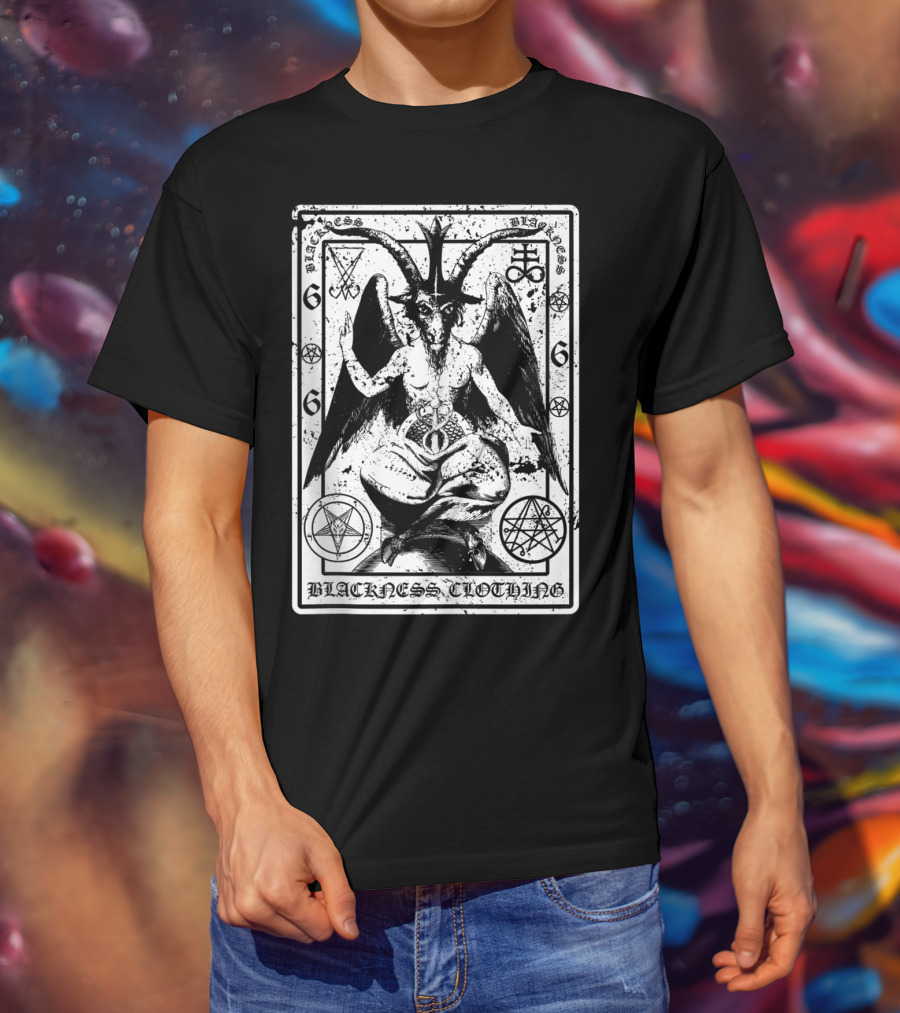 Blackness Clothing Baphome Satanic Dark Art Evil 666 Luzifer T-Shirt