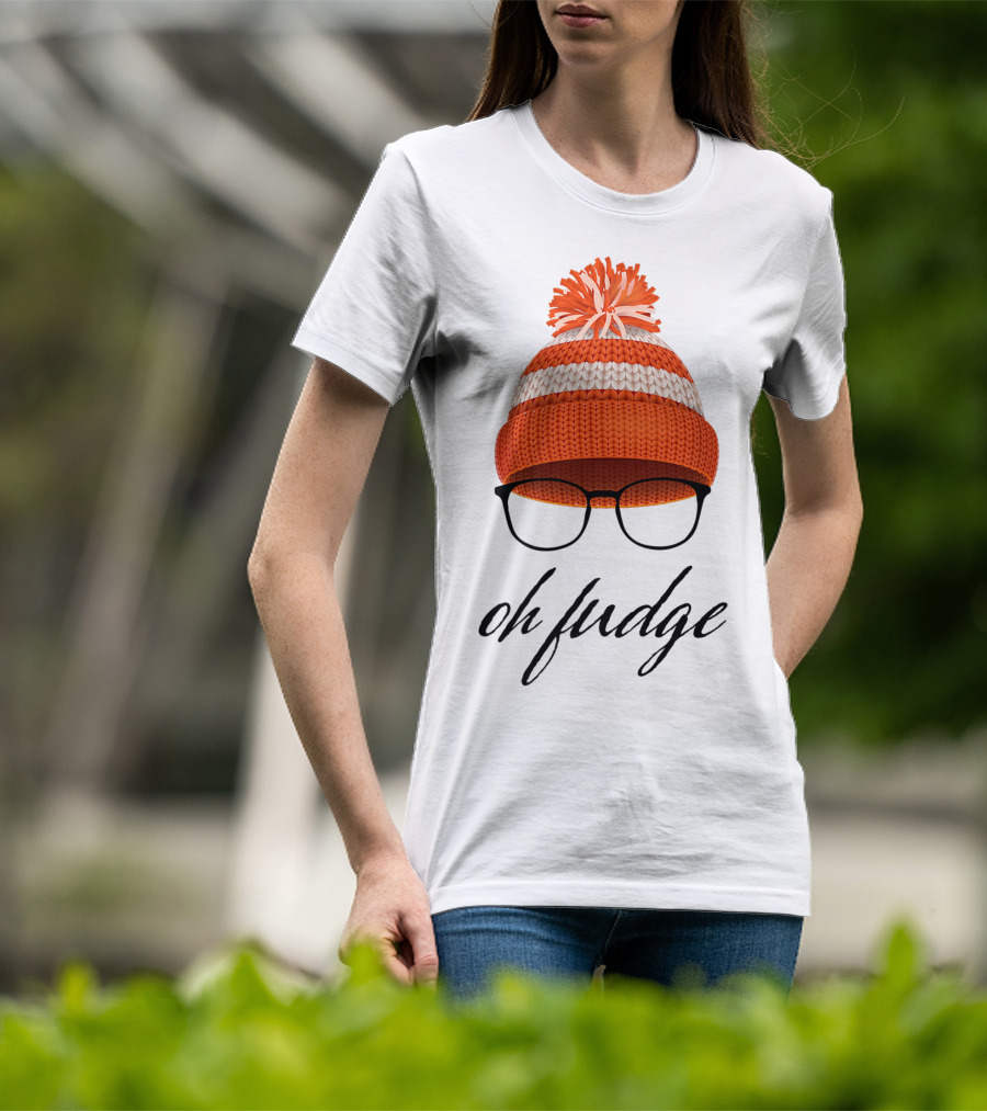 Oh Fudge Christmas Movie Orange Hat And Glasses T-Shirt