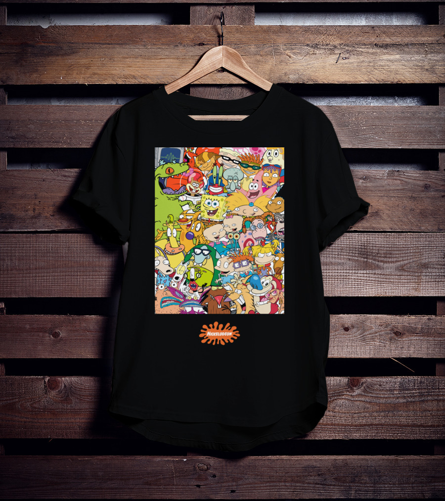 Nickelodeon 90s Cartoon Characters Compilation Group Shot T-Shirt