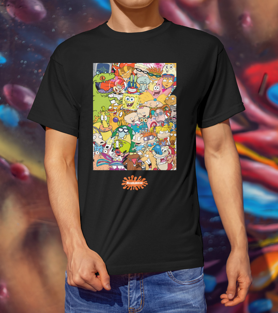 Nickelodeon 90s Cartoon Characters Compilation Group Shot T-Shirt