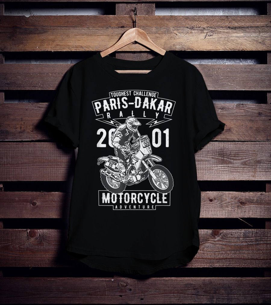 Toughest Challenge Paris-Dakar Rally 2001 Motorcycle Adventure T-Shirt