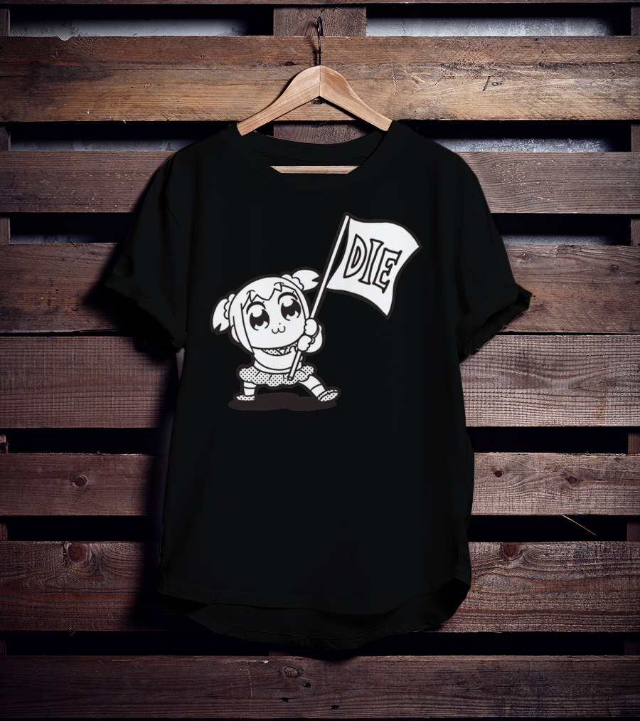 Pop Team Epic Popuko Holding Die Banner T-Shirt