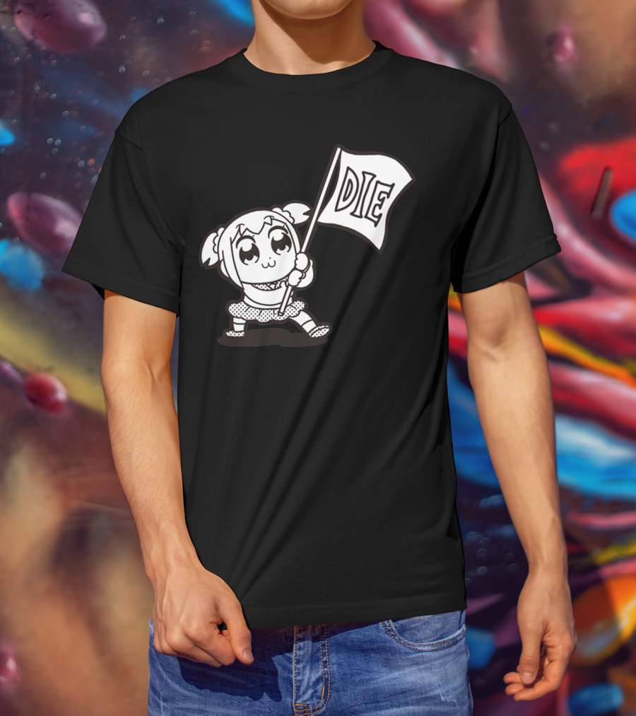 Pop Team Epic Popuko Holding Die Banner T-Shirt