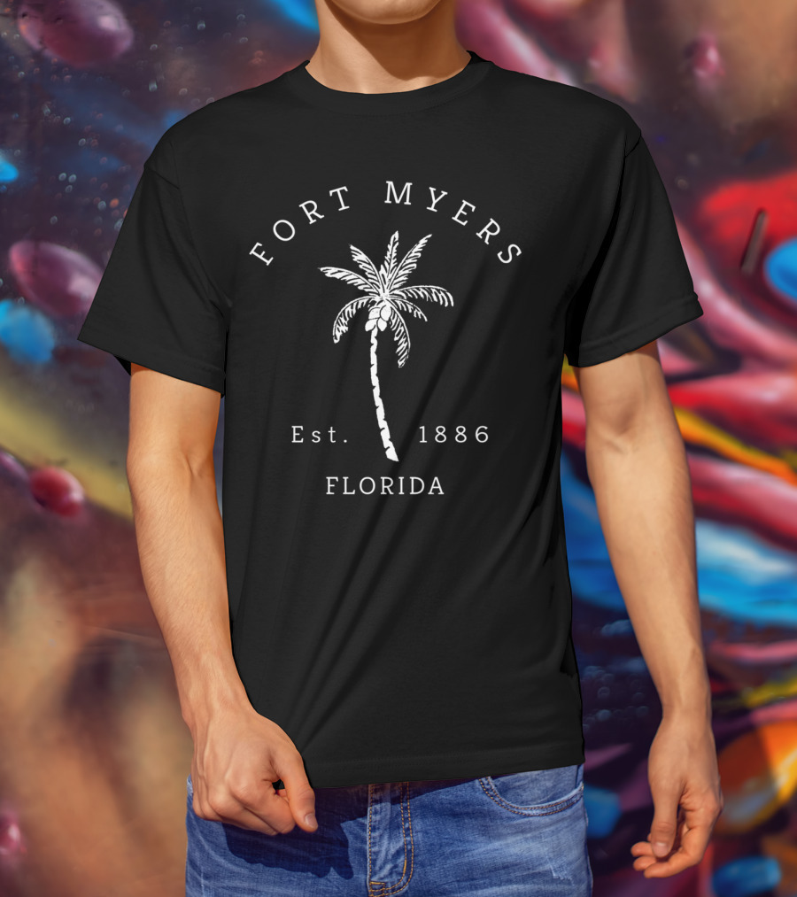 Fort Myers Florida Est. 1886 Palm Tree Retro Cool Original T-Shirt