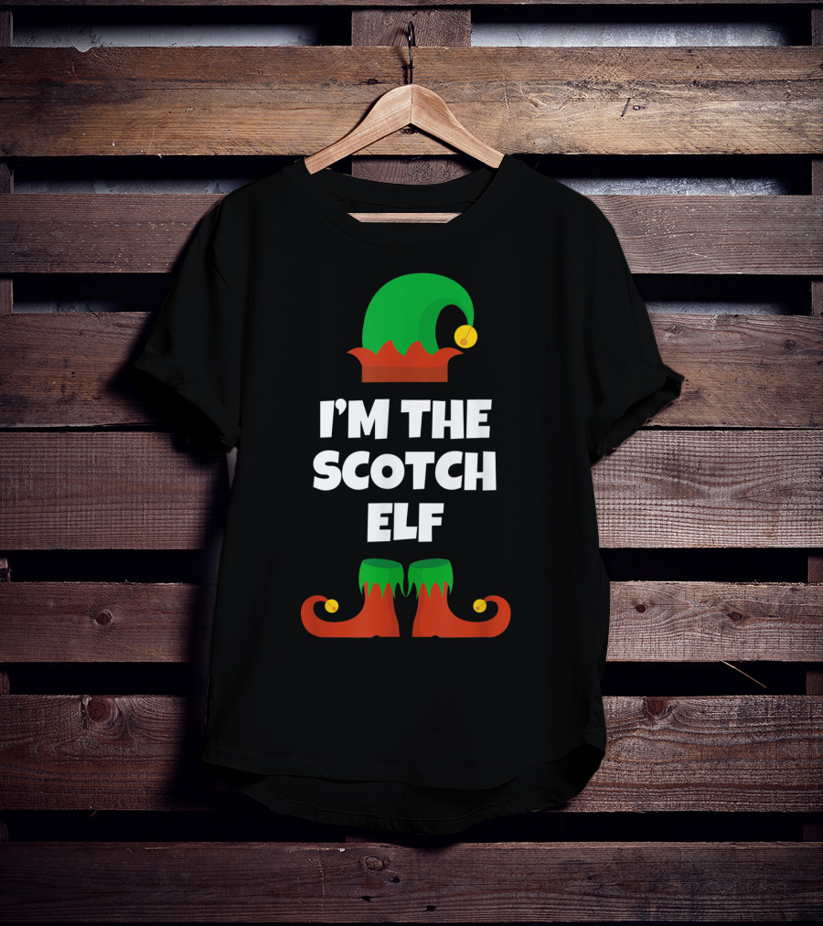 I'm The Scotch Elf Christmas Hat And Shoes T-Shirt