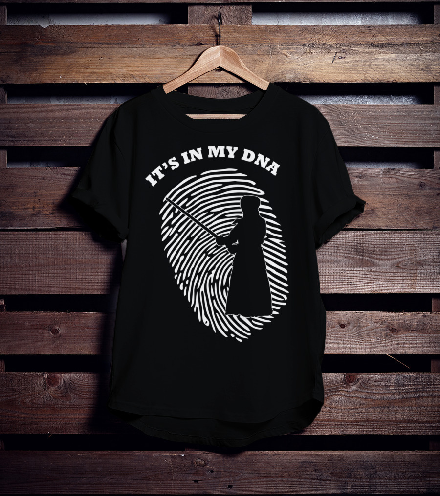 It's In My DNA Kendo Sword Fighter Fingerprint T-Shirt