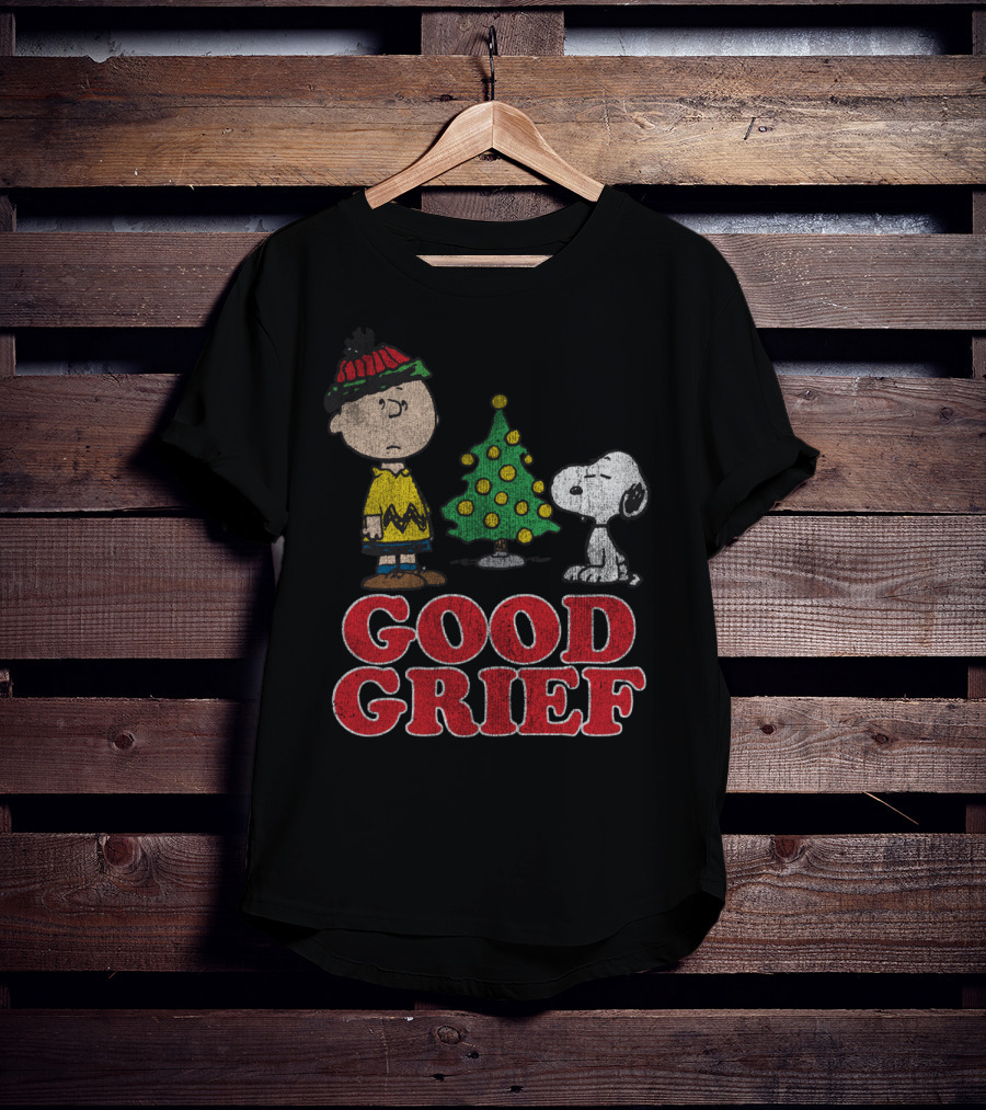 Good Grief Peanuts Holiday Snoopy And Charlie Christmas Tree T-Shirt