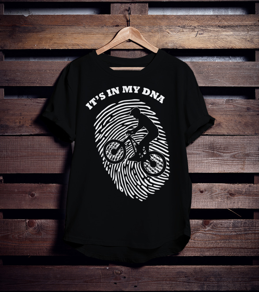 It's In My DNA Mountain Biking MTB Fingerprint T-Shirt
