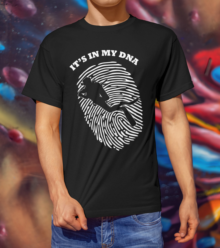 It's In My Dna Scuba Diving Diver Fingerprint T-Shirt