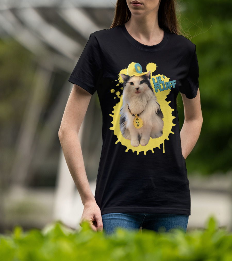 Lil' Fluff Cool Cat With Dollar Sign Necklace And Cap T-Shirt