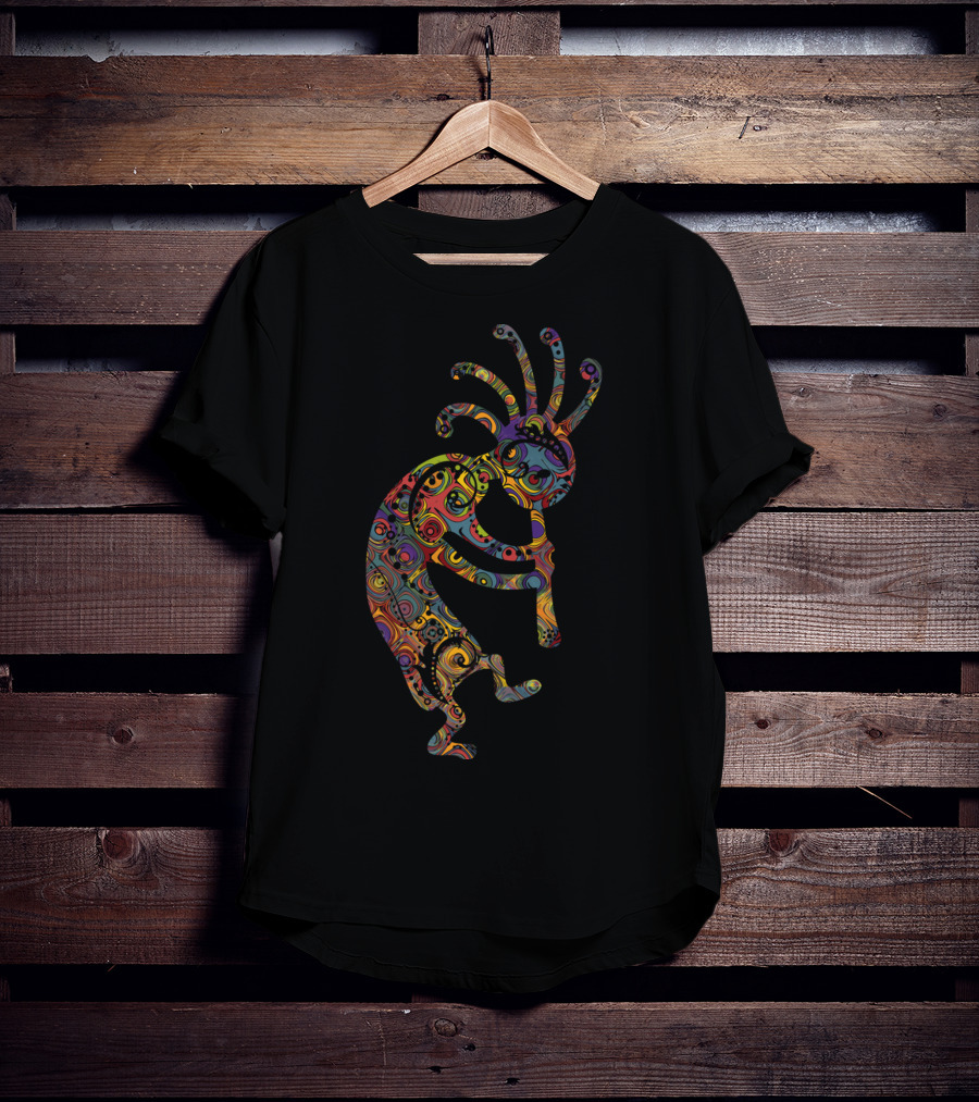 Native American Kokopelli Vibrant Spiral Ornaments T-Shirt
