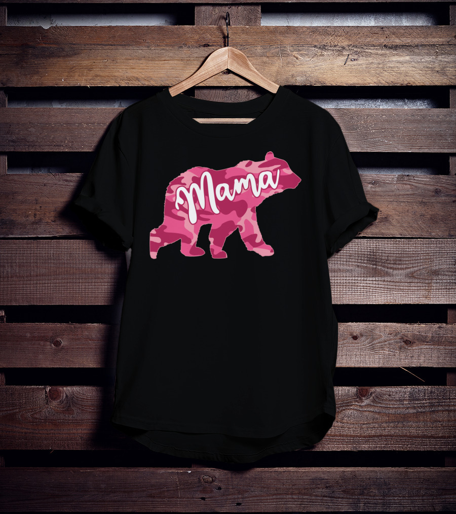 Mama Bear Pink Camouflage Camo T-Shirt