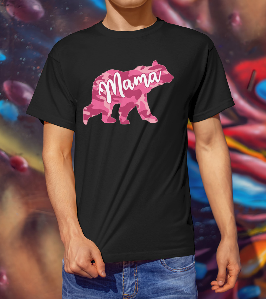Mama Bear Pink Camouflage Camo T-Shirt