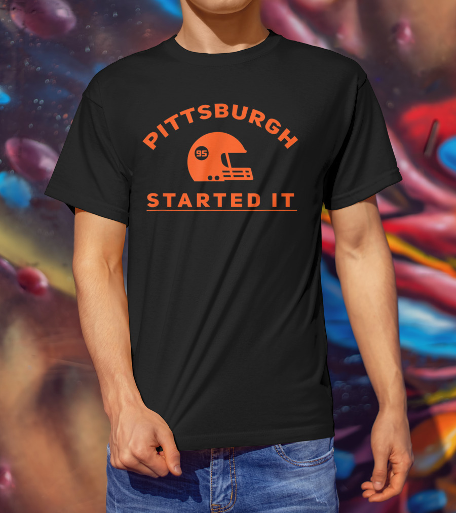 Pittsburgh Started It Helmet 95 T-Shirt