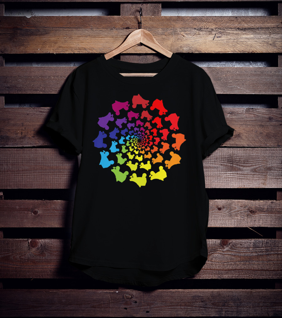 Rainbow Spiral Roller Derby Skates T-Shirt
