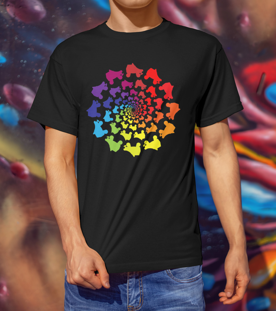 Rainbow Spiral Roller Derby Skates T-Shirt
