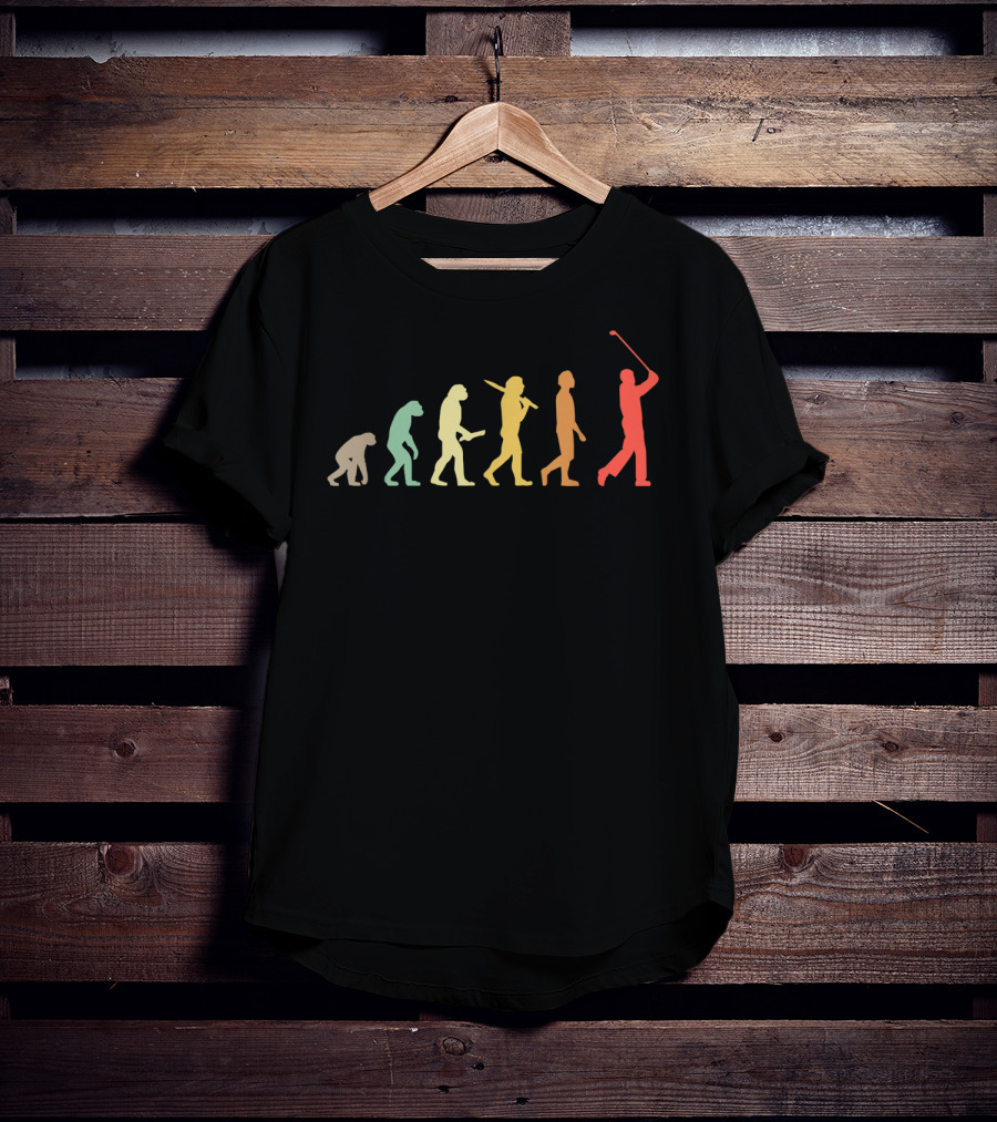 Retro Golf Evolution For Golfers Humor T-Shirt