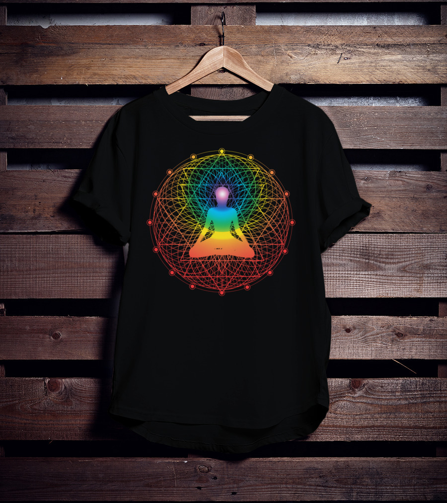 Sacred Geometry Meditation Symbol With Chakra Colors Yoga Lover 2U T-Shirt