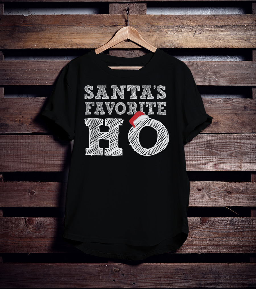Santa's Favorite Ho Santa Hat Christmas Humor T-Shirt
