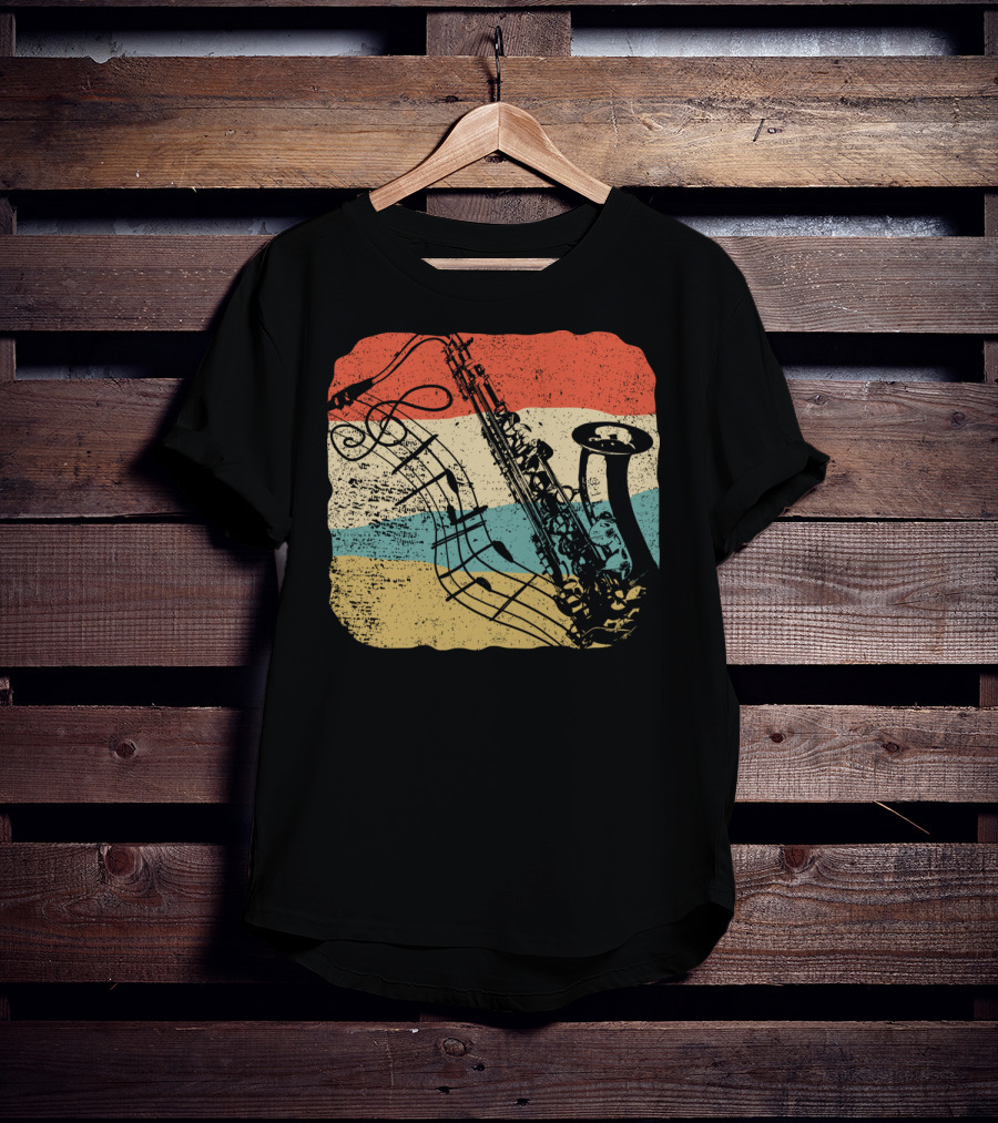 Saxophone Player Jazz Music 70s T-Shirt