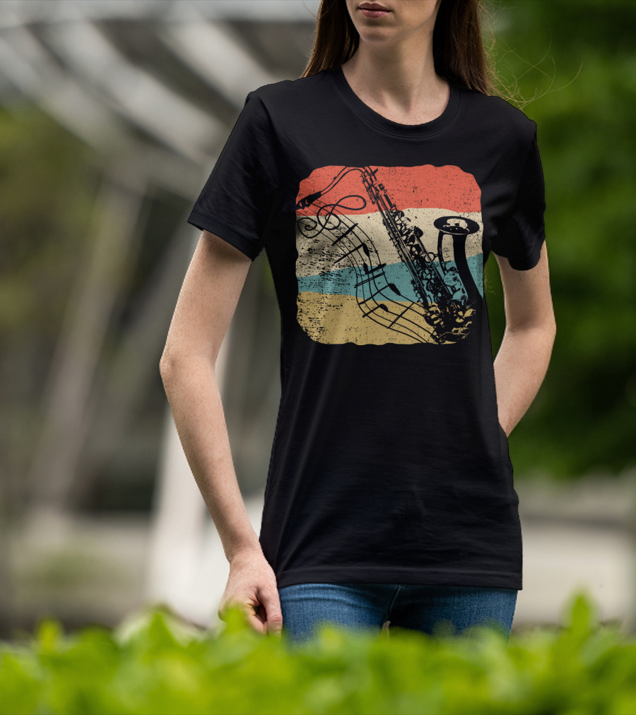 Saxophone Player Jazz Music 70s T-Shirt