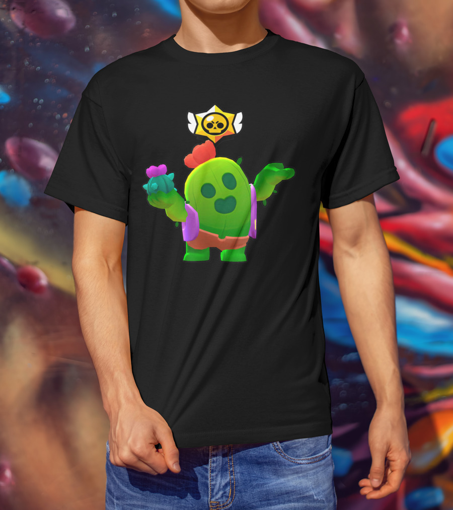 Spike Star Power Brawl Cactus Character T-Shirt