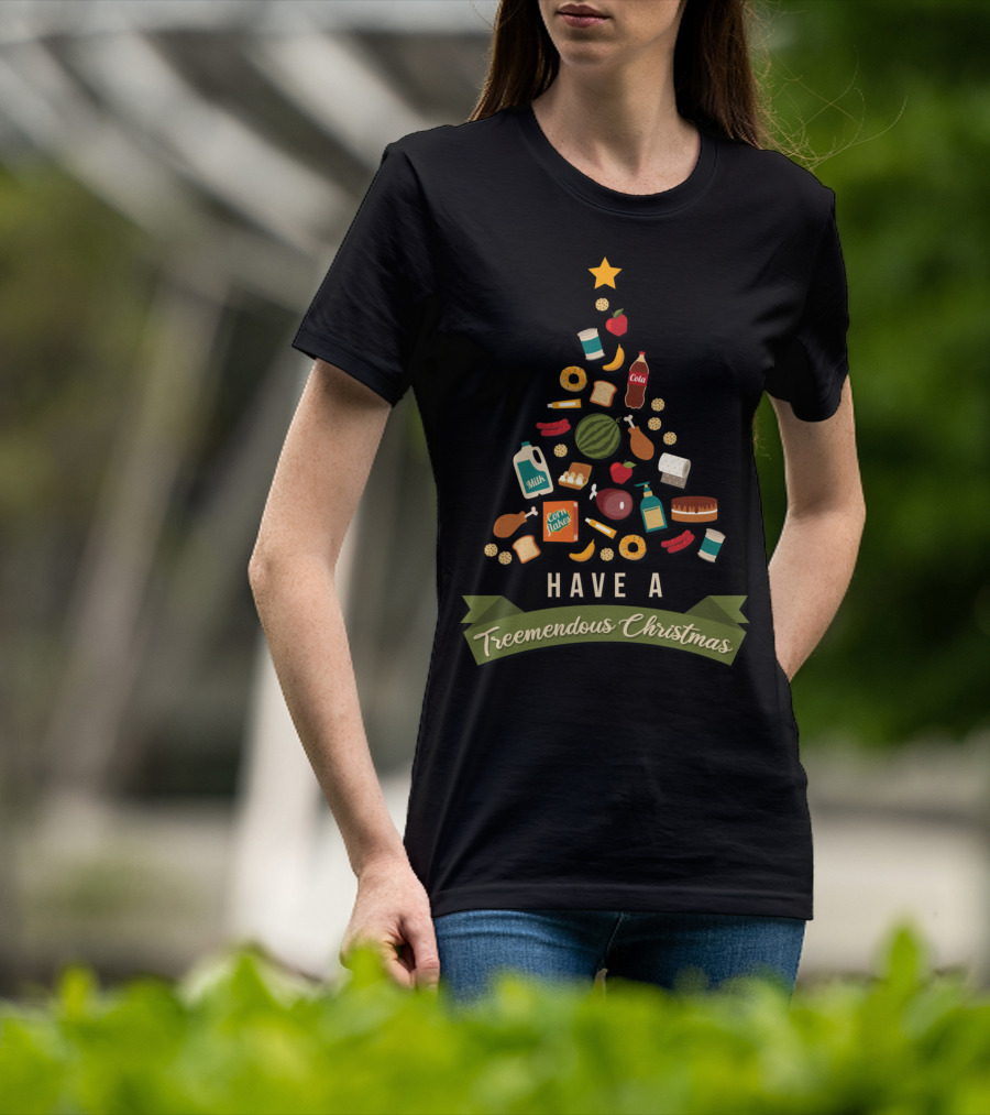 Have A Treemendous Christmas Supermarket Milk Cola Fun T-Shirt