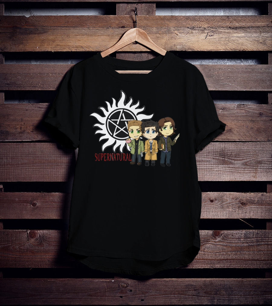 Supernatural Anti-Possession Symbol With Chibi Characters T-Shirt