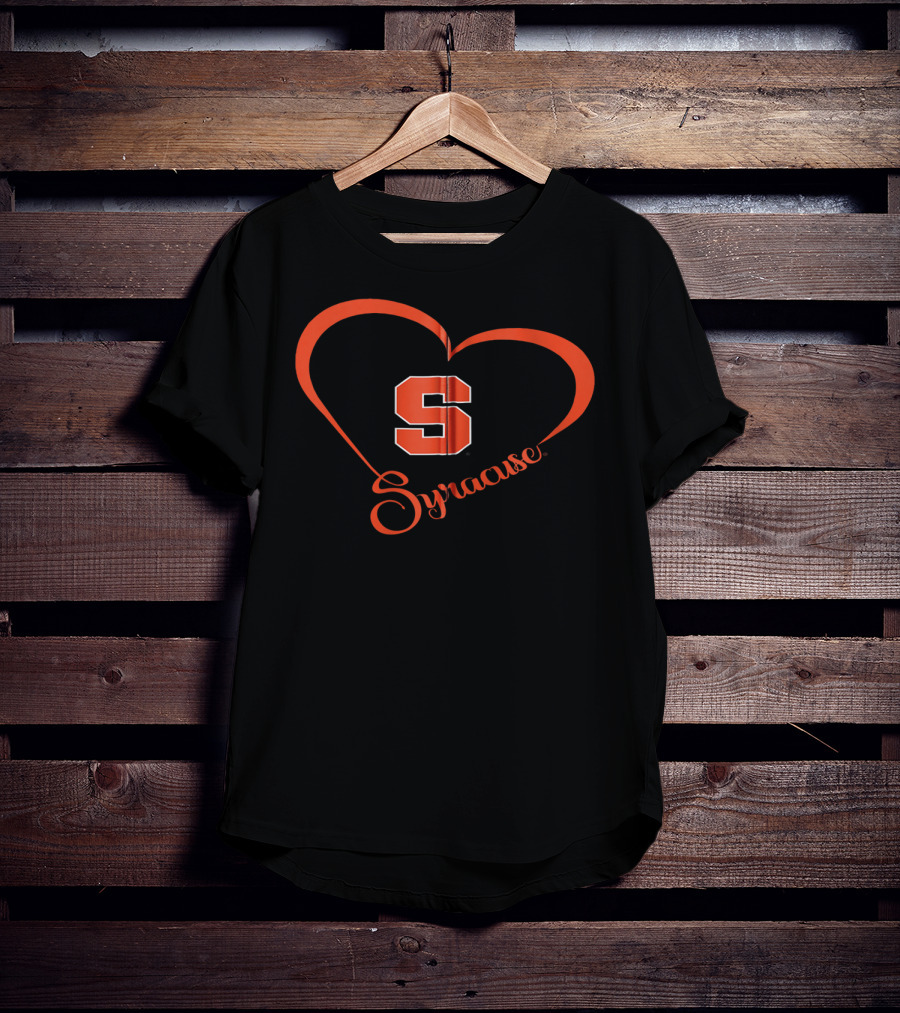 Syracuse Orange Heart Outline With Syracuse Team Name T-Shirt