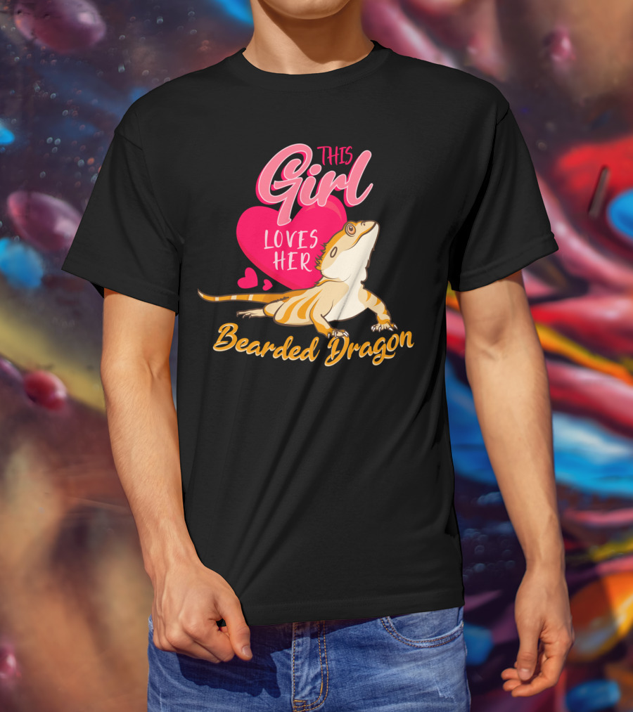 This Girl Loves Her Bearded Dragon With Heart And Cute Lizard T-Shirt