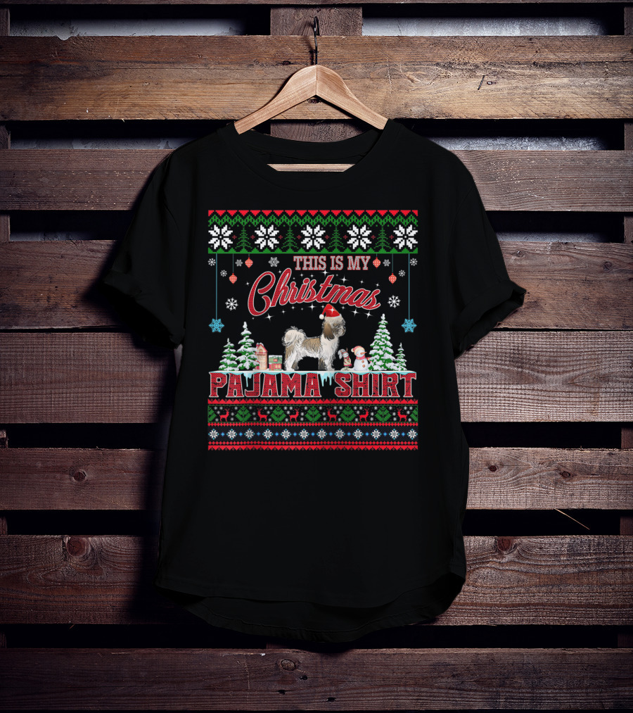 Christmas Pajama Shirt This Is My Christmas Shih Tzu T-Shirt